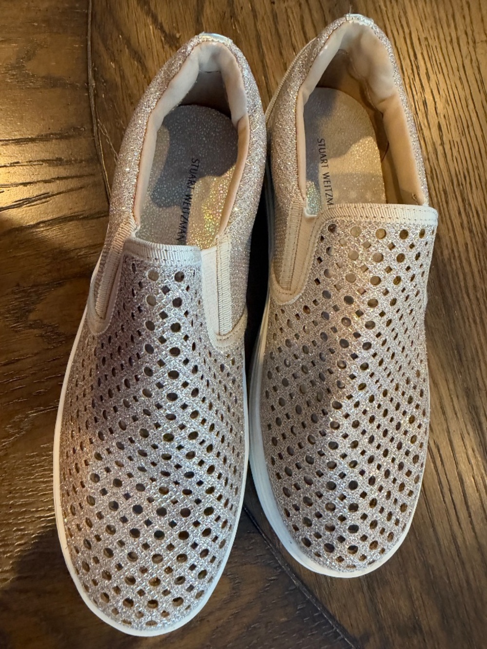 Stuart Weitzman Kids "Double Marcia" Slip On Sneakers, Size 2